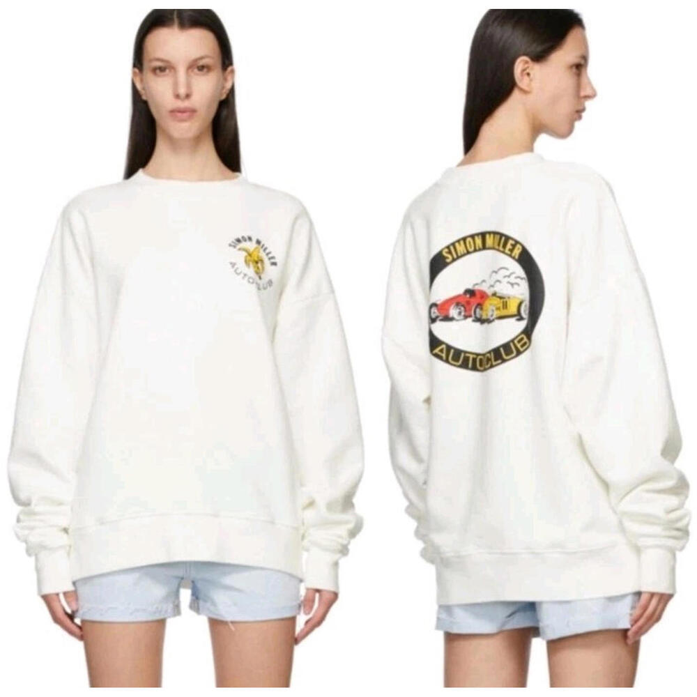 Simon Miller Mate White Crewneck Oversized Rista Terry Sweatshirt Size Large #C